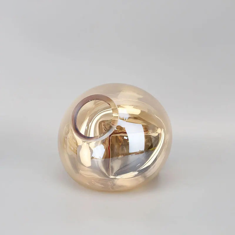 Amber Glass Orb Vase with Marble Base: source gallery view 3
