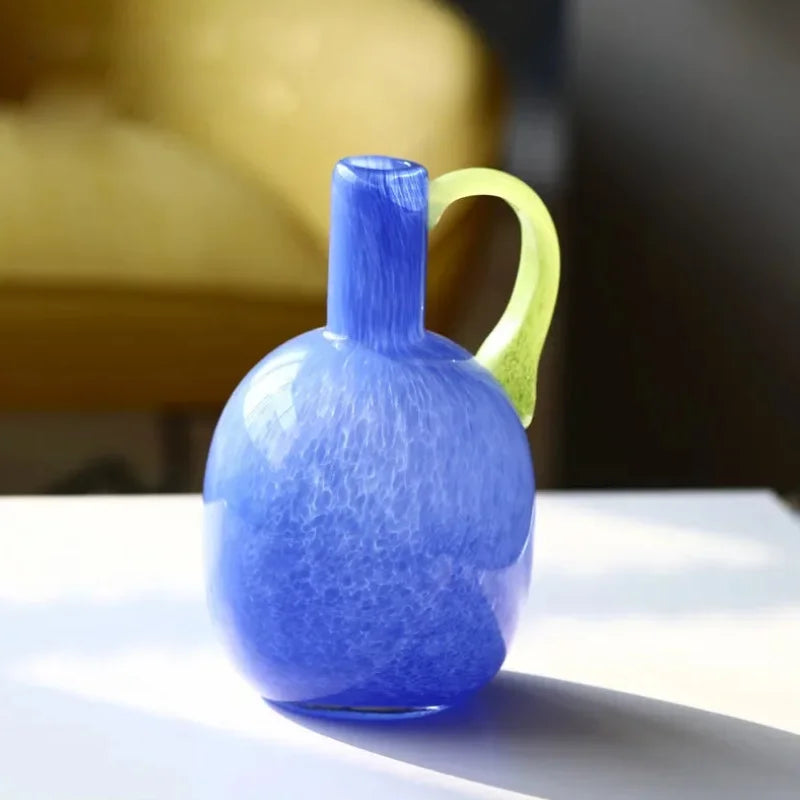 Colored Glass Vase with Contrasting Handle: source gallery view 4