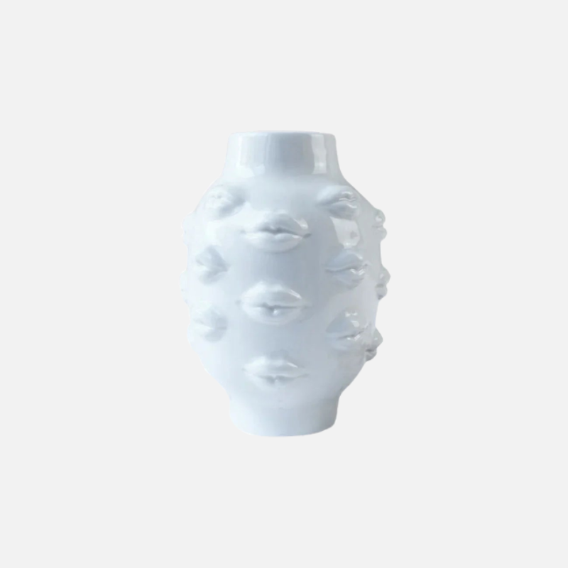 Embossed Lips Ceramic Flower Vase: source gallery view 3
