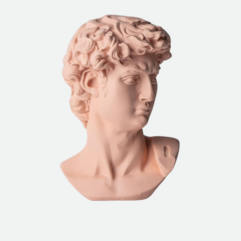 Additional view of the mini neoclassical resin bust.
