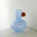 Pastel Glass Vase with Orb Accent: front product view