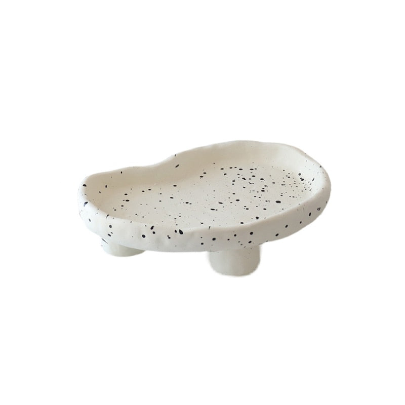 Speckled Footed Resin Catchall Tray on a white studio background.