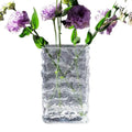 Textured Glass Flower Vase in Clear or Rainbow Finish: front product view