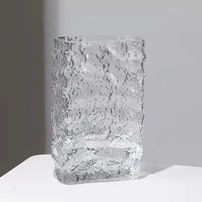 Textured Glass Flower Vase in Clear or Rainbow Finish: source gallery view 2