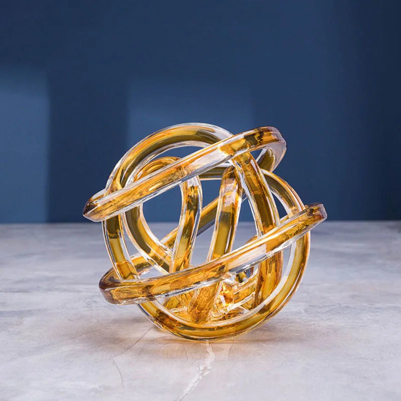 Additional view of the twisted coil glass sculpture.