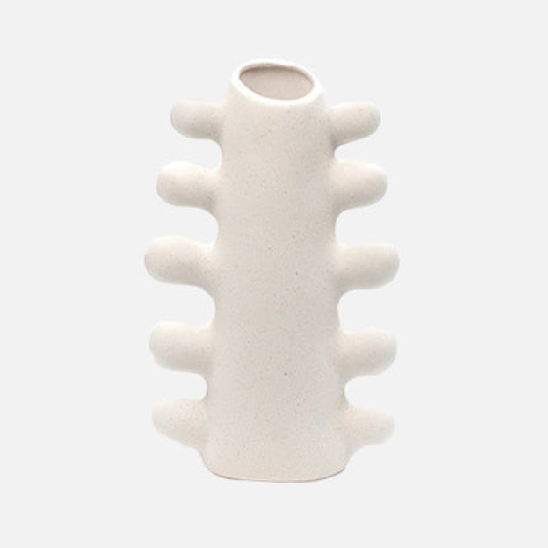 White Ceramic Vase with Rounded Side Branches: source gallery view 2