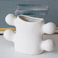 White Ceramic Vase with Rounded Side Branches: source gallery view 3